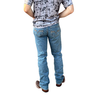 Cinch Men's Ian Slim Fit Bootcut Jean in Medium Stonewash