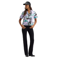 Wrangler Women's S/S Cowgirl Camp Shirt in Purple