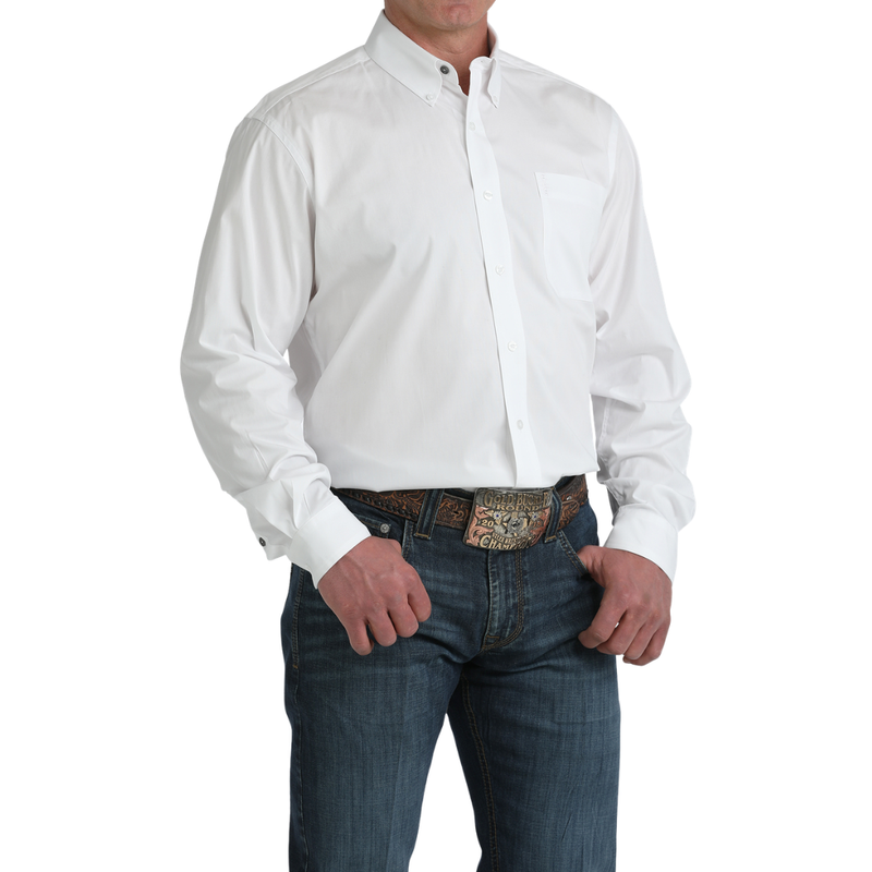 Cinch Men's L/S Modern Fit White Western Button Down Shirt