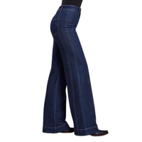 Stetson Women's No. 751 High Waisted Wide Leg Jean in Dark Wash