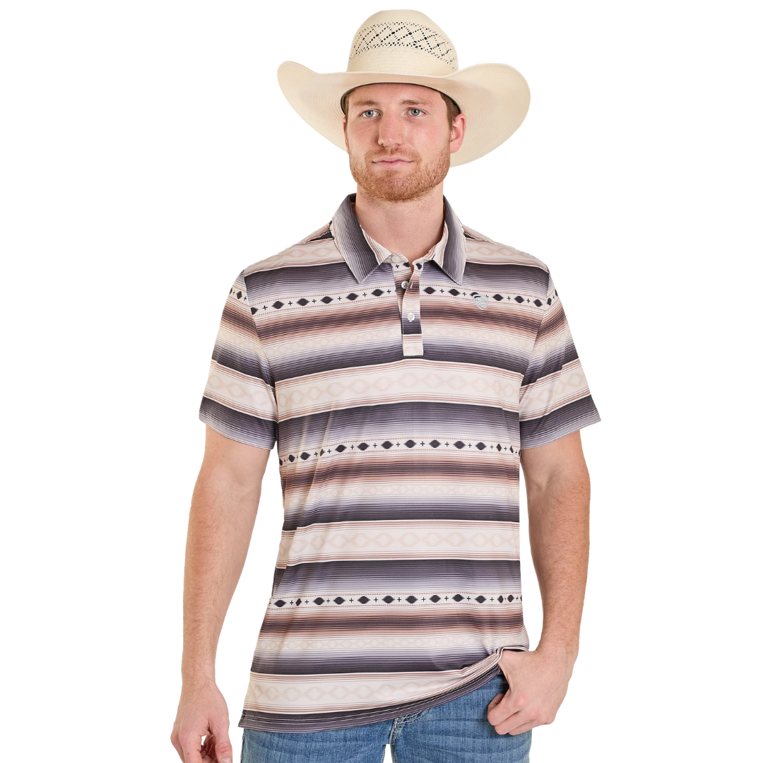 Rock & Roll Denim Men's Aztec Stripe Printed Polo