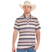 Rock & Roll Denim Men's Aztec Stripe Printed Polo