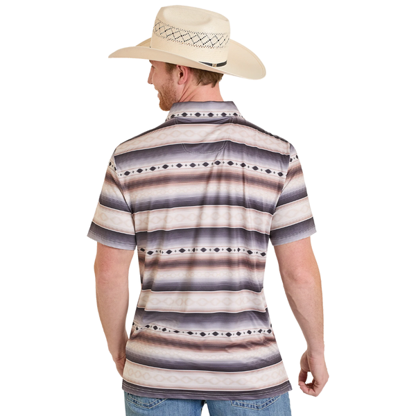 Rock & Roll Denim Men's Aztec Stripe Printed Polo