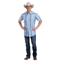 Roper Men's S/S Vertical Performance Yarn Dyed Stripe Snap Shirt