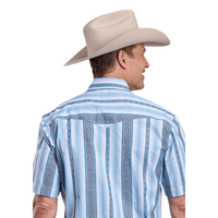 Roper Men's S/S Vertical Performance Yarn Dyed Stripe Snap Shirt
