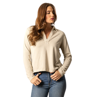 Kimes Ranch Women's Long Sleeve Polo in Bone
