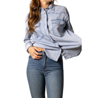 Kimes Ranch Women's L/S Olly Western Snap Shirt in Light Wash