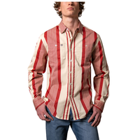 Kimes Ranch Men's L/S Reddy Striped Western Snap Shirt in Brick Red