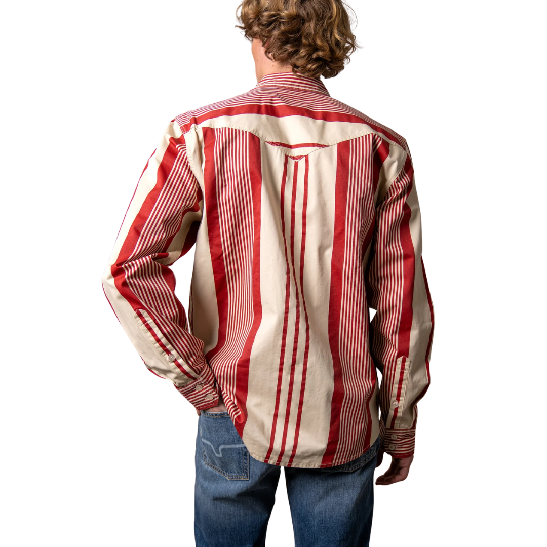 Kimes Ranch Men's L/S Reddy Striped Western Snap Shirt in Brick Red