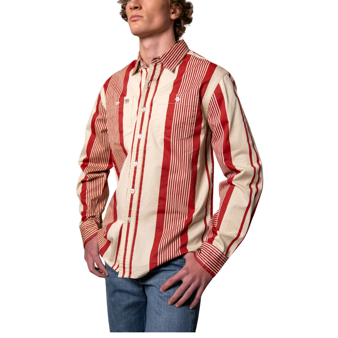 Kimes Ranch Men's L/S Reddy Striped Western Snap Shirt in Brick Red