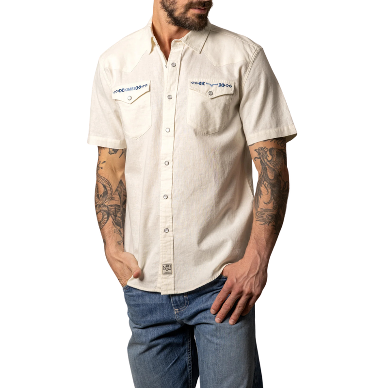 Kimes Ranch Men's Nuce Short Sleeve Button Down in Stone