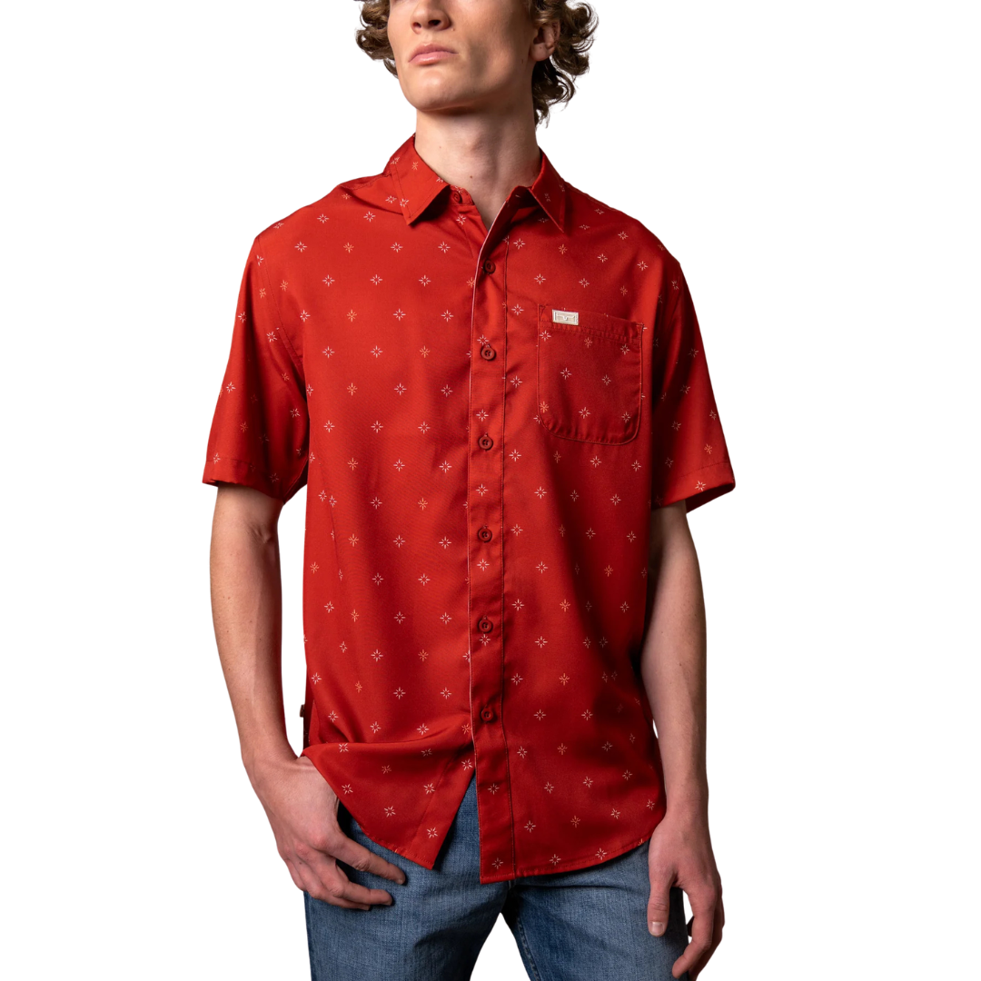 Kimes Ranch Men's Dunn Short Sleeve Button Down In Red