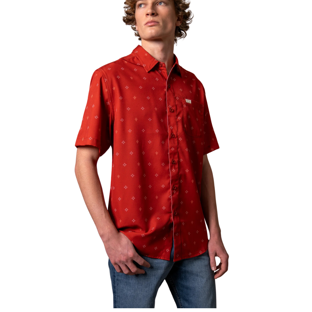 Kimes Ranch Men's Dunn Short Sleeve Button Down In Red