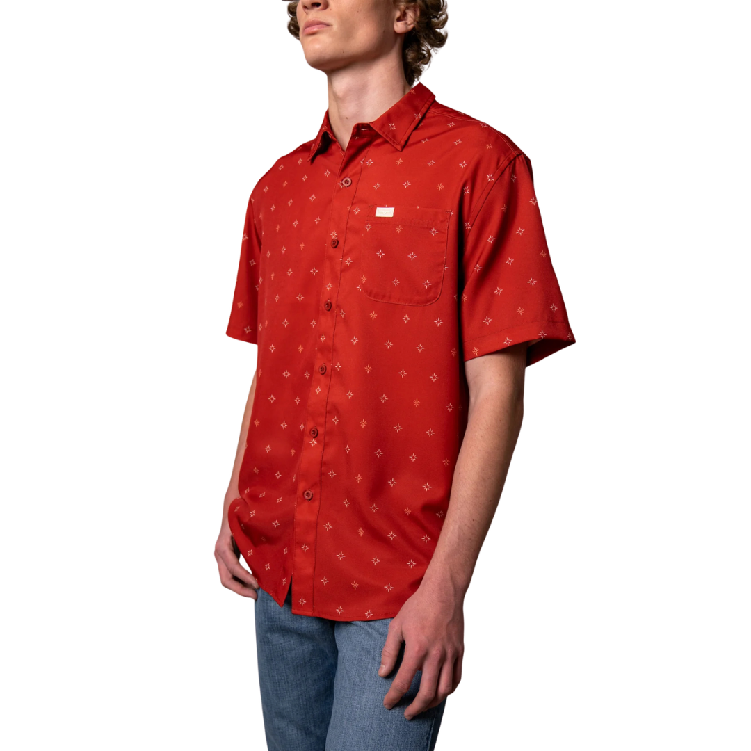 Kimes Ranch Men's Dunn Short Sleeve Button Down In Red