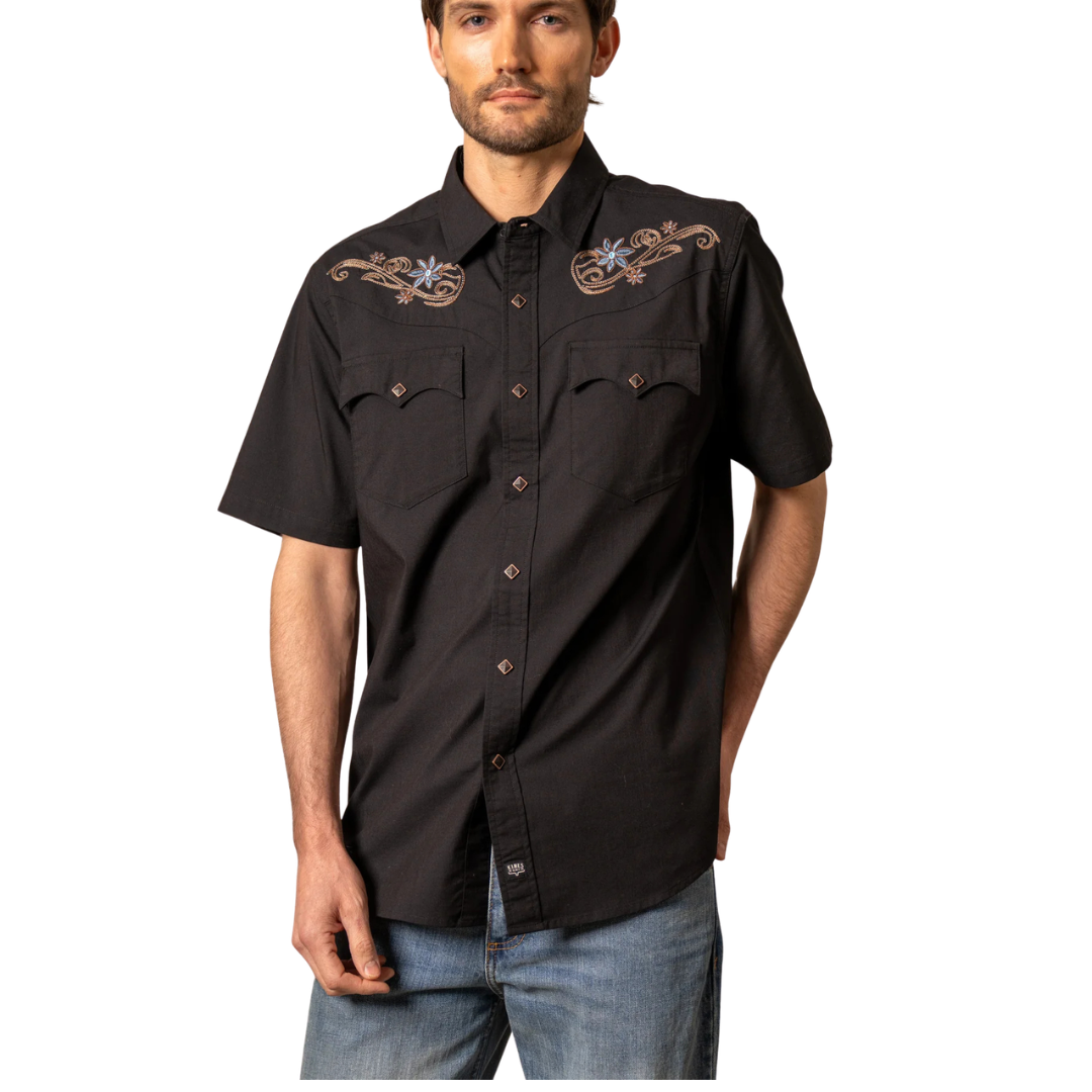 Kimes Ranch Men's Leland Short Sleeve Button Down In Black