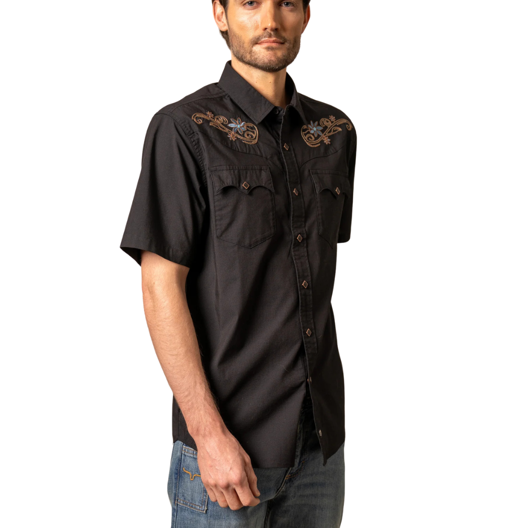 Kimes Ranch Men's Leland Short Sleeve Button Down In Black