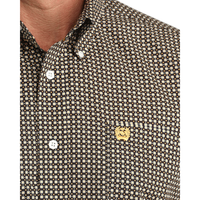 Cinch Men's L/S Classic Fit Medallion Button Down Western Shirt in Brown