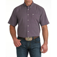 Cinch Men's S/S Arenaflex Western Button Down Shirt in Purple