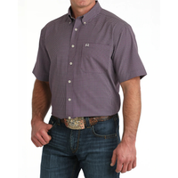 Cinch Men's S/S Arenaflex Western Button Down Shirt in Purple