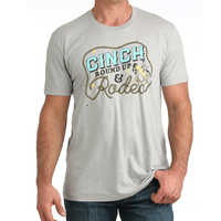 Cinch Men's "Cinch Round Up" Graphic T-Shirt in Gray