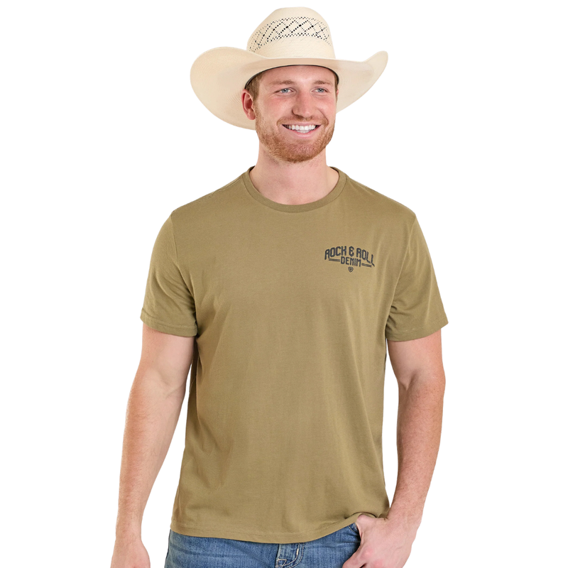 Rock & Roll Denim Unisex Pickup Graphic T-Shirt in Olive