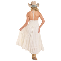 Rock & Roll Denim Women's Eyelet Halter Maxi Dress