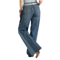 Cruel Women's Moderate Rise Loose Fit Wide Leg Jean in Medium Stone