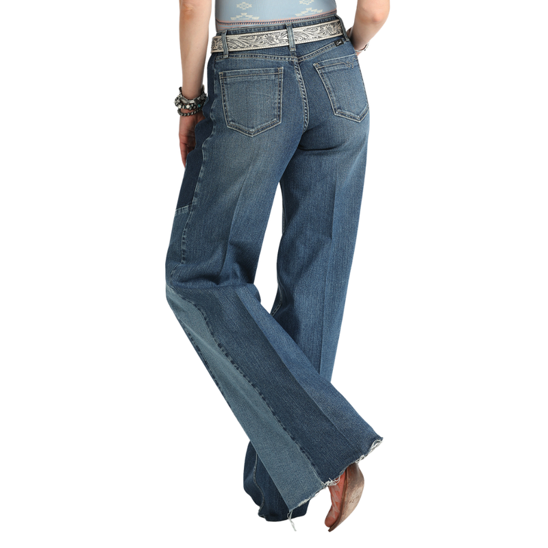 Cruel Women's Moderate Rise Loose Fit Wide Leg Jean in Medium Stone