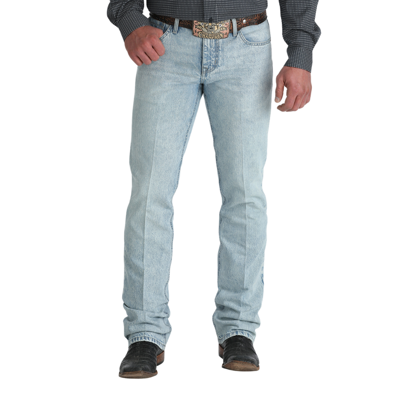 Cinch Men's Ian Slim Fit Bootcut Jean in Light Stonewash