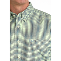 Cinch Men's S/S Arenaflex Western Button Down Shirt in Green