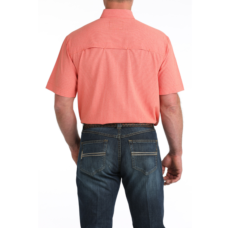 Cinch Men's S/S Arenaflex Western Button Down Shirt in Red