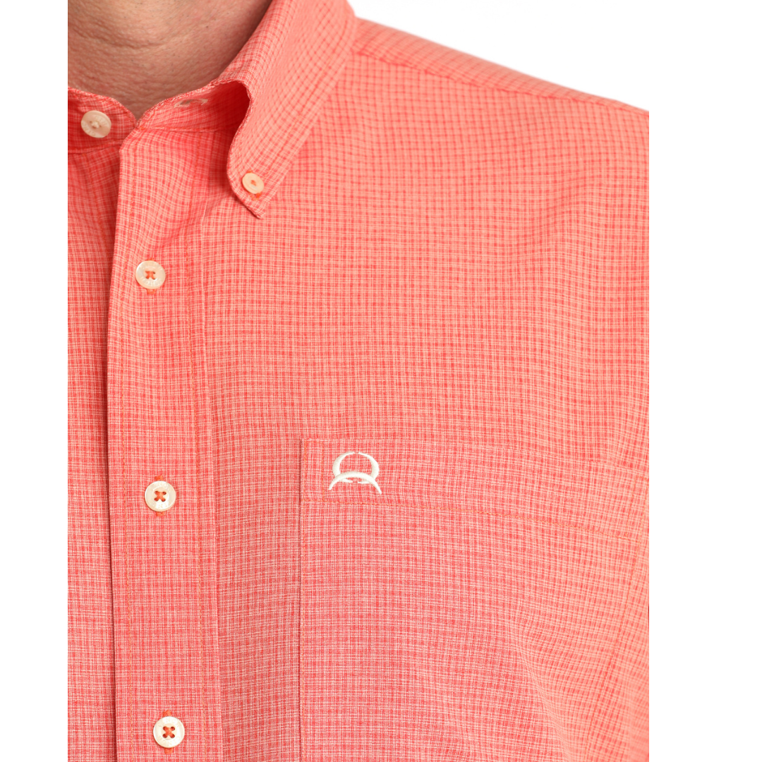 Cinch Men's S/S Arenaflex Western Button Down Shirt in Red