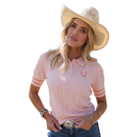 Cruel Women's S/S Lace Polo in Pink