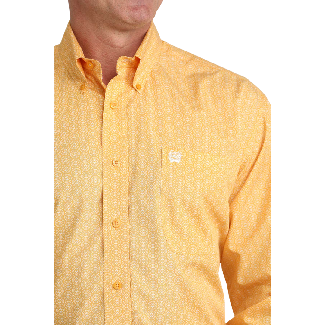 Cinch Men's Classic Fit Western Button Down Shirt Gold