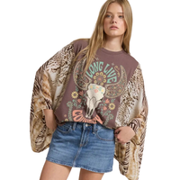 Women's Long Live Country Graphic Kaftan Sleeve Top