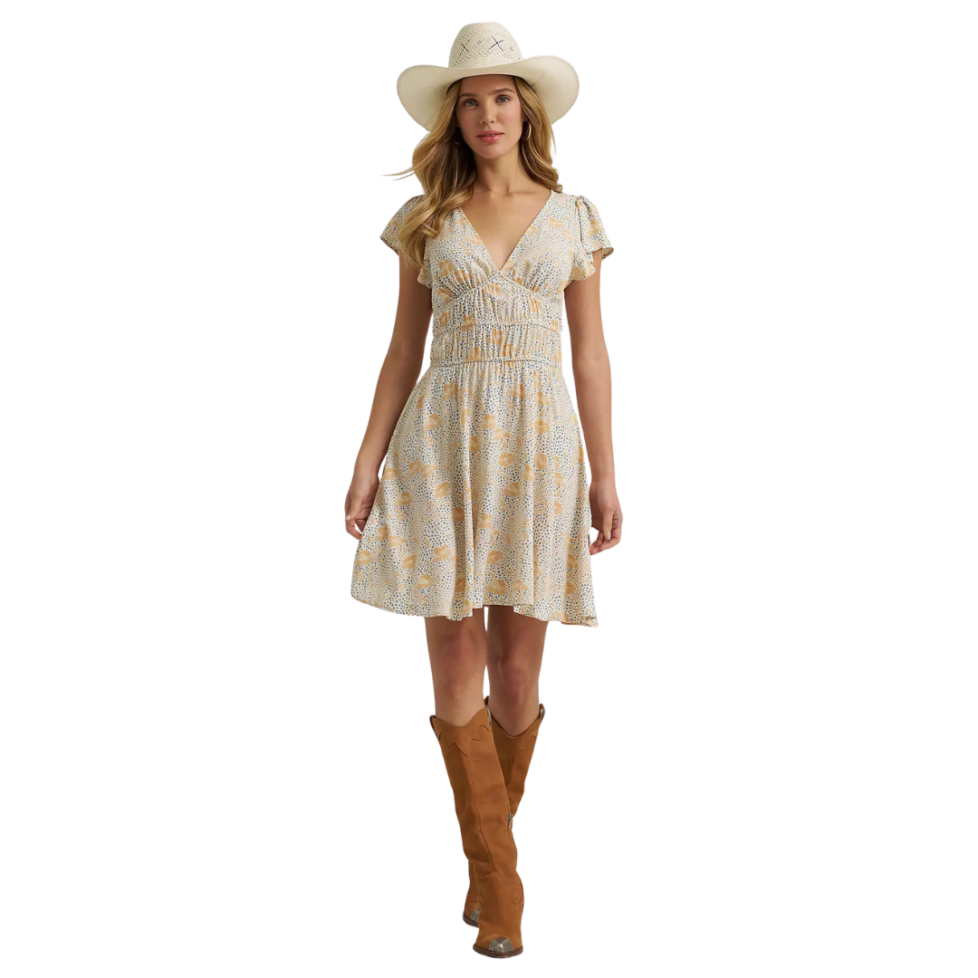 Wrangler Retro Women's Tiered Bodice Dress in Tan