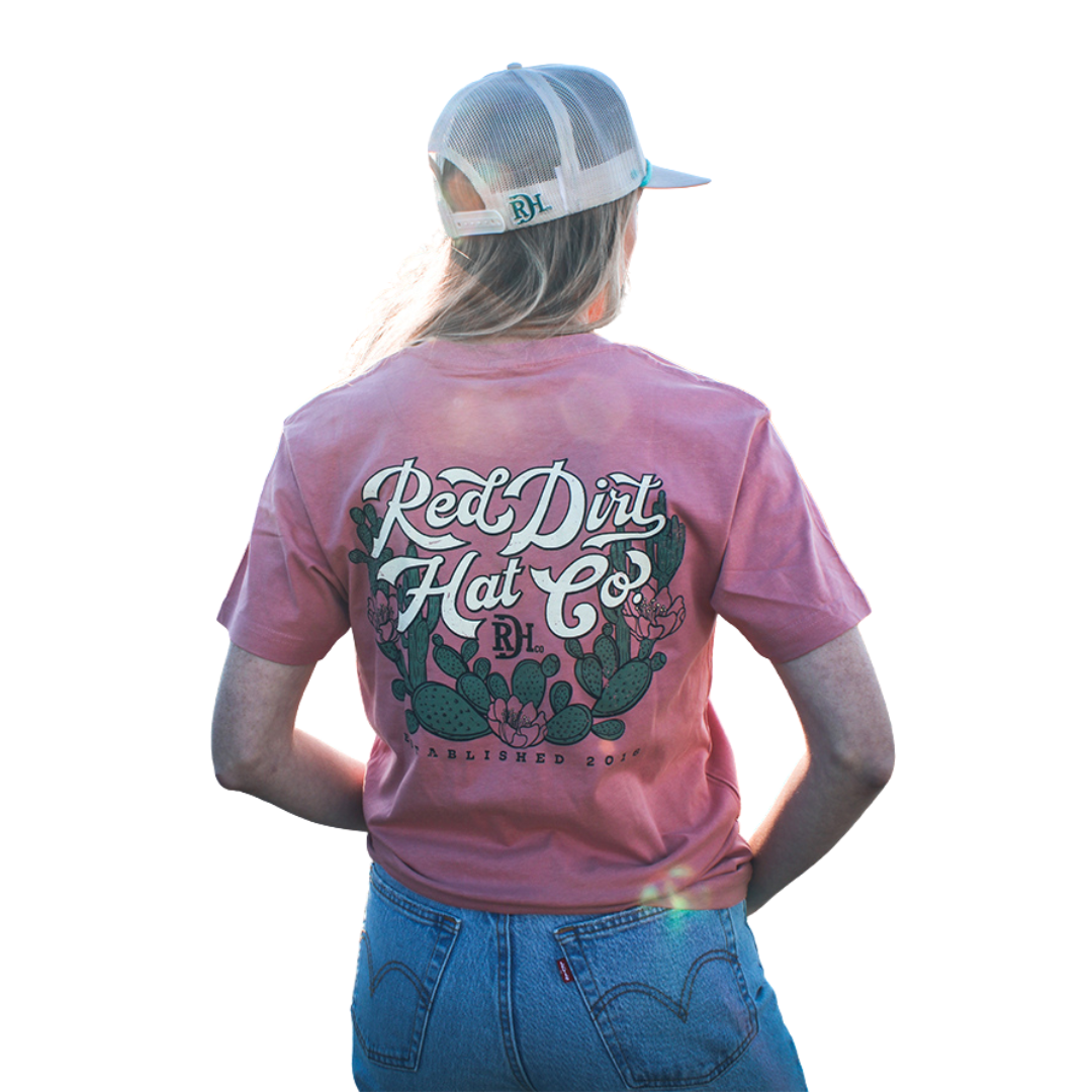 Red Dirt Hat Co. "Prickly Pear" Graphic T-Shirt in Dusty Rose