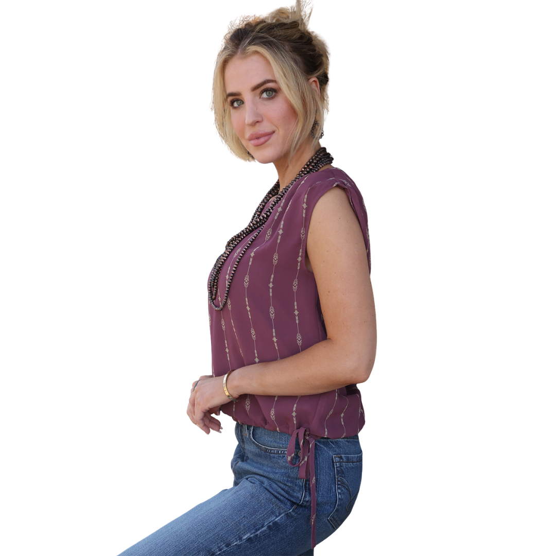 Cruel Women's Southwest Stripe Sleeveless Blouse