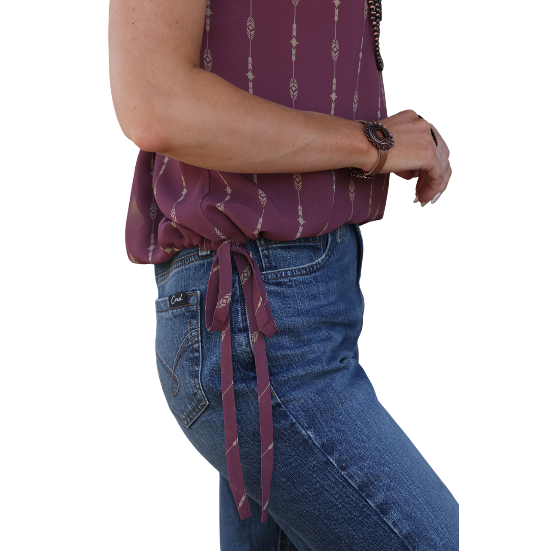 Cruel Women's Southwest Stripe Sleeveless Blouse