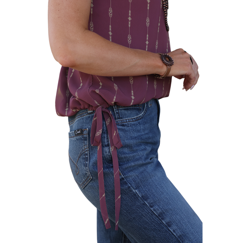 Cruel Women's Southwest Stripe Sleeveless Blouse