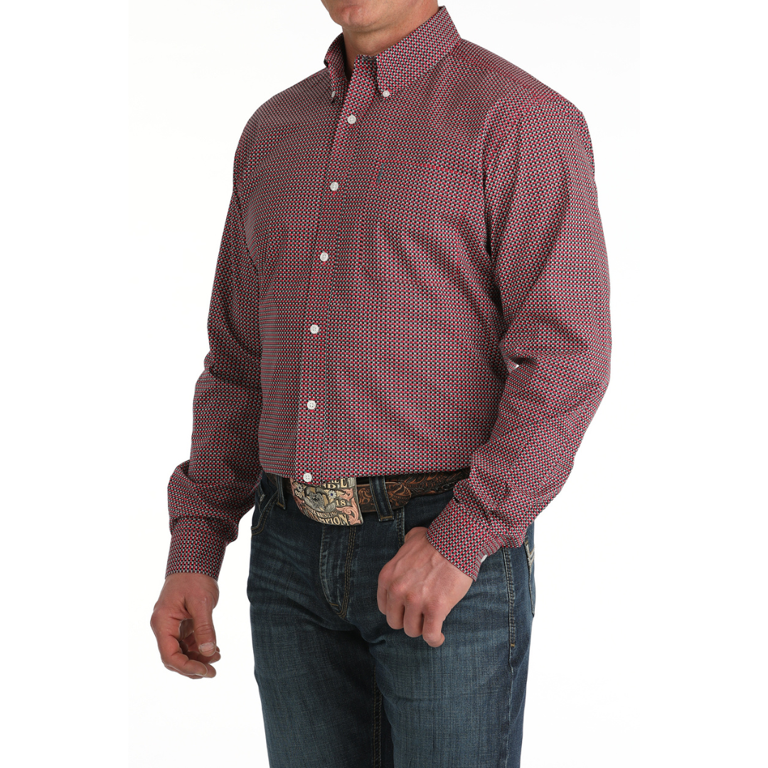 Cinch Men's L/S Modern Fit Modern Geo Print Western Button Down Shirt
