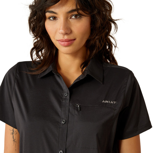 Ariat Women's VentTEK S/S Western Button Down Shirt in Black