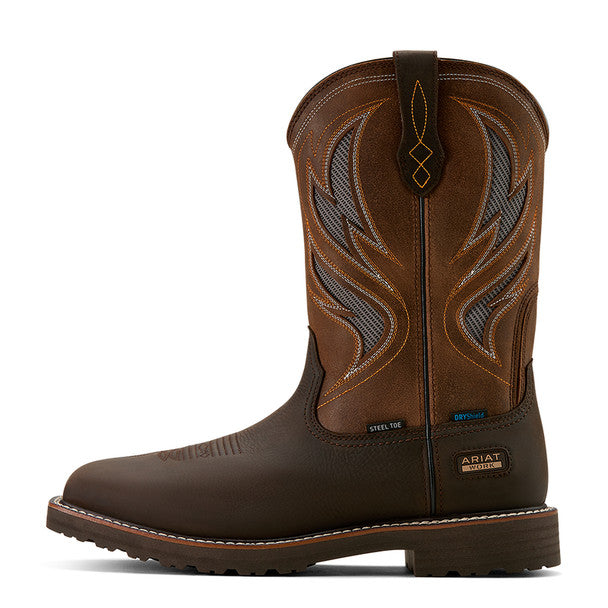 Ariat Men's Activator VentTek Waterproof Steel Toe Boot in Dark Brown