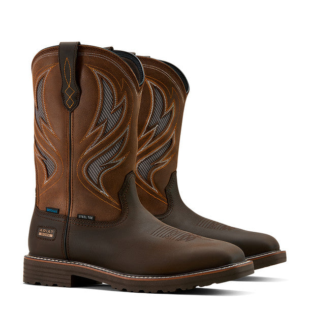 Ariat Men's Activator VentTek Waterproof Steel Toe Boot in Dark Brown