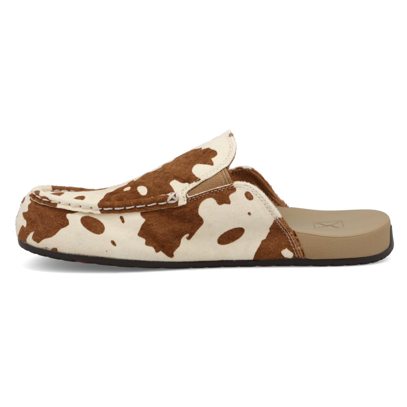 Twisted X Women's Cowhide Mule in Brown and White