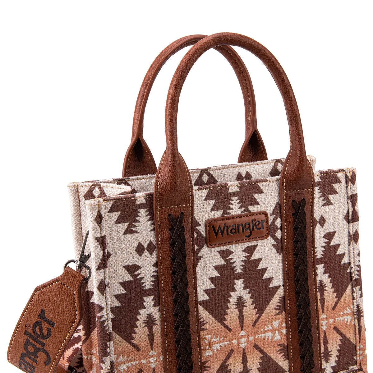 Wrangler Southwestern Dual Sided Print Canvas Tote/Crossbody