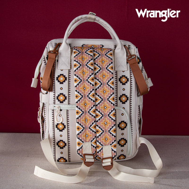 Wrangler Aztec Print Callie Backpack in Tan & Cream