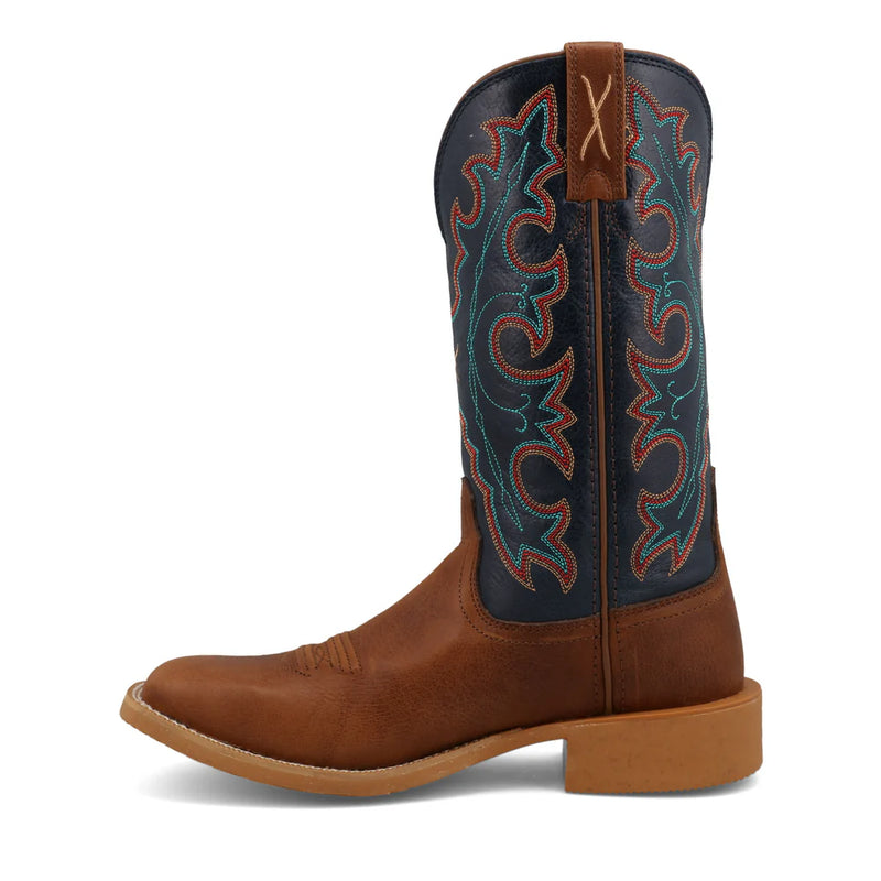 Twisted X Women's Roasted Pecan and Navy Tech X Square Toe Western Boot