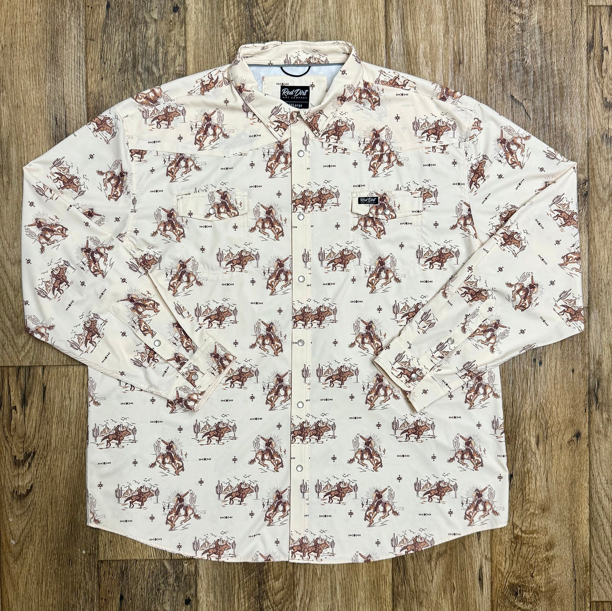 Red Dirt Hat Co Men's L/S Western Snap Shirt in Western Print