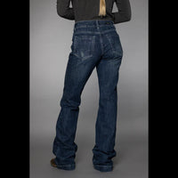 CC Western Women's Wide Leg Stretch Trouser Jean in Dark Wash